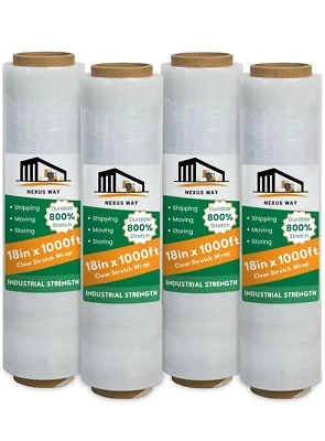 18’’ Stretch Film Wrap 1000 Feet 80 Gauge Industrial Strength - Image 1 of 4
