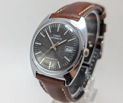 Vintage 1977 Timex Viscount Automatic 47552-03277 Textured Dial, Serviced - Image 1 of 4