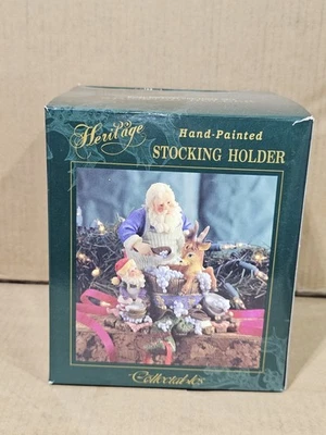 Heritage Stocking Holder Reindeer Bath With Santa And Elf 2001 - Image 1 of 4