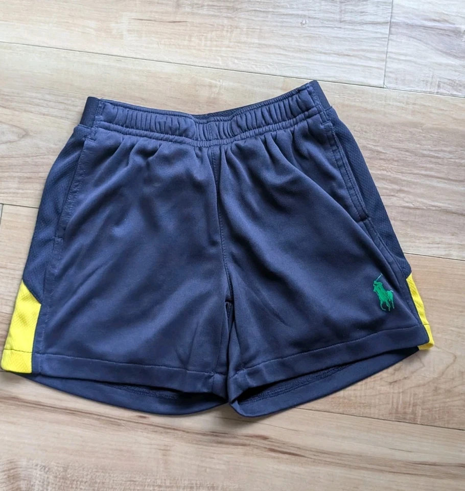 Ralph Lauren Polo Performance Shorts Navy Blue & Yellow w Pockets Pony Sz 4t - Image 1 of 4