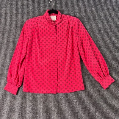 Винтажный Pendleton страны изысканный маленький блузка розовый геометрический принт Топ - Изображение 1 из 4