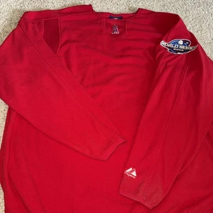 Los Angeles Angels Majestic Fleece Pullover Sweatshirt 2002 World Series XL Rare - Picture 1 of 10
