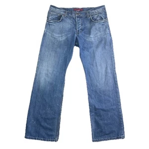 FCUK Button Fly Jeans Men’s 36x31 Med Wash Slight Wash Distressed Cotton READ - Picture 1 of 17