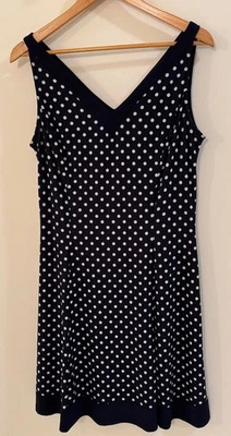 Vestido para mujer Chaps a lunares sin mangas talla L/G Foto 1 de 4