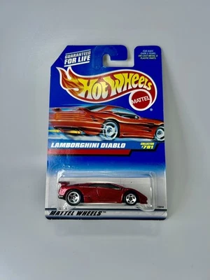 Lamborghini Diablo 1998 Hot Wheels rojo borgoña con ruedas de 5 radios #781 A9 nuevo Foto 1 de 4
