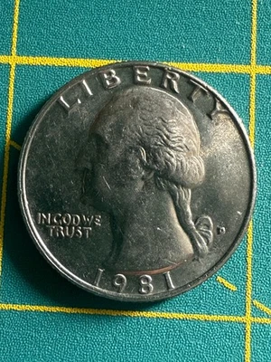 1981-D Washington Quarter – Doubled Die Reverse (DDR) – Rare Variety / Possible  - Image 1 of 4