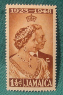 Jamaica 1948-1 1/2d plata aniversario de boda rey Jorge VI-como nuevo con bisagras individual Foto 1 de 2