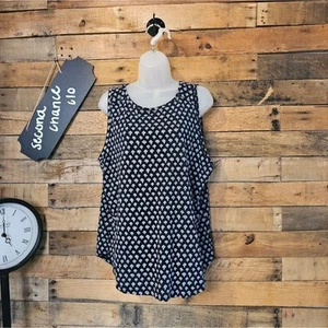 Ann Taylor Loft Women's Blue Flower Vintage Soft Tank Top Size XL - Picture 1 of 12