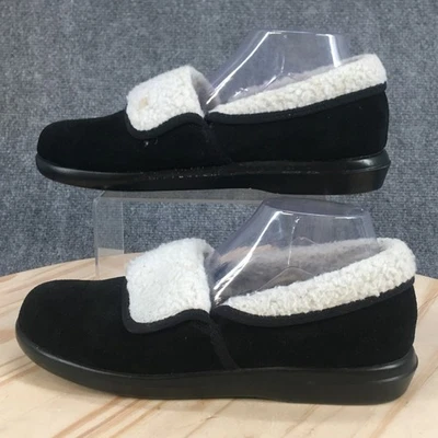 Propet Slippers Womens 11 M(B) Black Colbie Slip-On Leather Faux Fur WXX0045 - Image 1 of 4