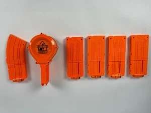 6x NERF Genuine Magazines Barrel Drum Curved Banana Clip Joblot - Picture 1 of 6