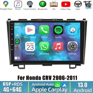 For 2007-2011 Honda CRV 4+64GB Android 13 Carplay Car Stereo Radio GPS Navi FM - Picture 1 of 20