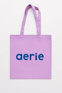 Aerie Canvas 100 % Baumwolle Medium Beuteltasche Tasche Lila Flieder 14x16 Neu - Bild 1 von 4