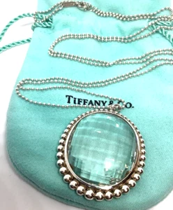 Collar de plata de ley de cristal de roca ovalado colección Tiffany & Co. Ziegfeld 28" - Imagen 1 de 8