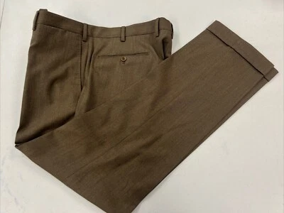 Incotex Men's Brown Wool Blend Dress Pants 37X31 $395 - Image 1 of 4