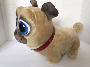Disney Store - Rolly  - Tan Pug Plush Dog  12” Disney Jr Puppy Pals EUC - Picture 1 of 12