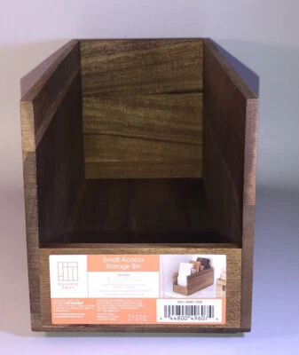 Cama baño más allá/cuadrado 80232B pequeño cubo de almacenamiento de acacia marrón 4,5”Lx10”Wx5”H Foto 1 de 4