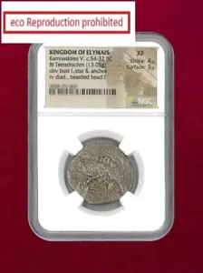 Kingdom of Elam Kamnaskires V, c.54-32BC BI Tetradrachm(13.05g) NGC XF 4/5 3/5 - Picture 1 of 2