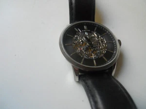 Fossil Automatic men's black leather band waterresistant used wristwatch.ME-3018 - Picture 1 of 23