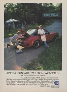 1985 NAPA Auto Parts - "Ain't No Fun"- Porsche Broke Down Rally - Print Ad Photo - Picture 1 of 1
