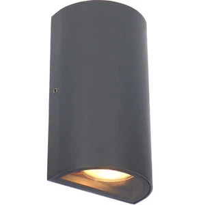 Außen-Wandleuchte Außenleuchte grau 2x GU10 IP54 für LED und Halogen bis 35W - Bild 1 von 6
