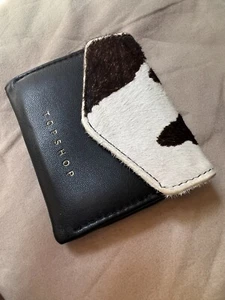 TOPSHOP leather coin Credit Card Wallet Flap Over Snap 4”x3.5” - Picture 1 of 9