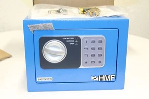 HMF Möbeltresor Robuster Tresor aus Stahl 46126-05 Blau Neu Rechnung MwSt - Picture 1 of 2