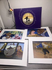 Disney Store Beauty And The Beast Promotional Collectable Lithograph Set Of 4 - Picture 1 of 3