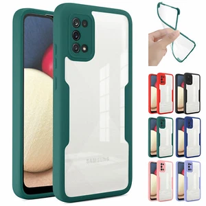 For Samsung Galaxy S25 S24 S23 S22 Clear Back Acrylic Phone Case+PET Front Film - Picture 1 of 14