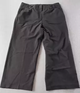 Larry Lavine Women's Dress Pants Black Size 10 Cropped 21" Stretch Straight Leg - Picture 1 of 13