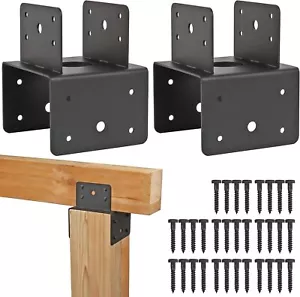 6x6 Post Anchor Connector (2 Pack), Stainless Steel Cap Tie Bracket for 6x6 Wood - Picture 1 of 7
