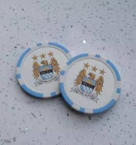 Manchester City Football Club Poker Chip Golf Ball Markers- 4 colours available - Picture 1 of 6
