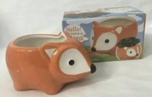 Flora The Fox Animal Planter Ceramic Orange Home Decor Succulent Holder Pot. - Picture 1 of 3