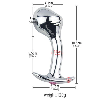 Masajeador de próstata anal con tapón de glúteos de metal de acero para hombres mujeres Foto 1 de 4