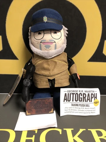 TALKING GEORGE R.R. MARTIN PLUSH WITH SIGNED SIGNATURE CARD 450 OF 500 Cover