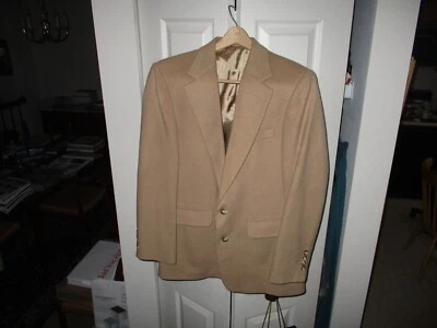 VINTAGE Robert Stock Blazer Beige Camel Hair Wool Blend Sport Coat Jacket 40 - Image 1 of 2