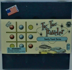 Tic Tac Toe Traveler Wooden Family Travel Series with Glass Marbles Made in USA - Picture 1 of 3