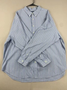 VTG Ralph Lauren Shirt Men 4XB Big Blue White Black Pony Button Up Long Sleeve - Picture 1 of 22