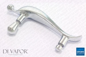 Manija de puerta de ducha de metal Di Vapor (R) 145 mm | 14,5 cm agujero a agujero espalda con espalda - Imagen 1 de 4