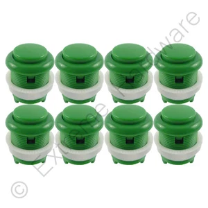 8 botones y microinterruptores arcade convexos redondos estilo hoja verde 28 mm - MAME - Imagen 1 de 3