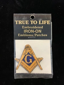 True to Life Freemason Embroidered Iron-On Emblem Patch - Picture 1 of 3