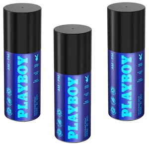 3x 150ml Playboy AM - PM Deodorant Spray Body Spray Deodorant Ginger Sage Patchouli - Picture 1 of 3