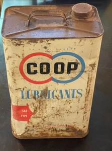 Vintage Co-Op Lubricants Empty Oil Can 10 Quarts - Picture 1 of 5