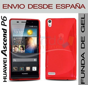 FUNDA GEL TPU ROJA para HUAWEI ASCEND P6 en ESPAÑA CARCASA - Imagen 1 de 1