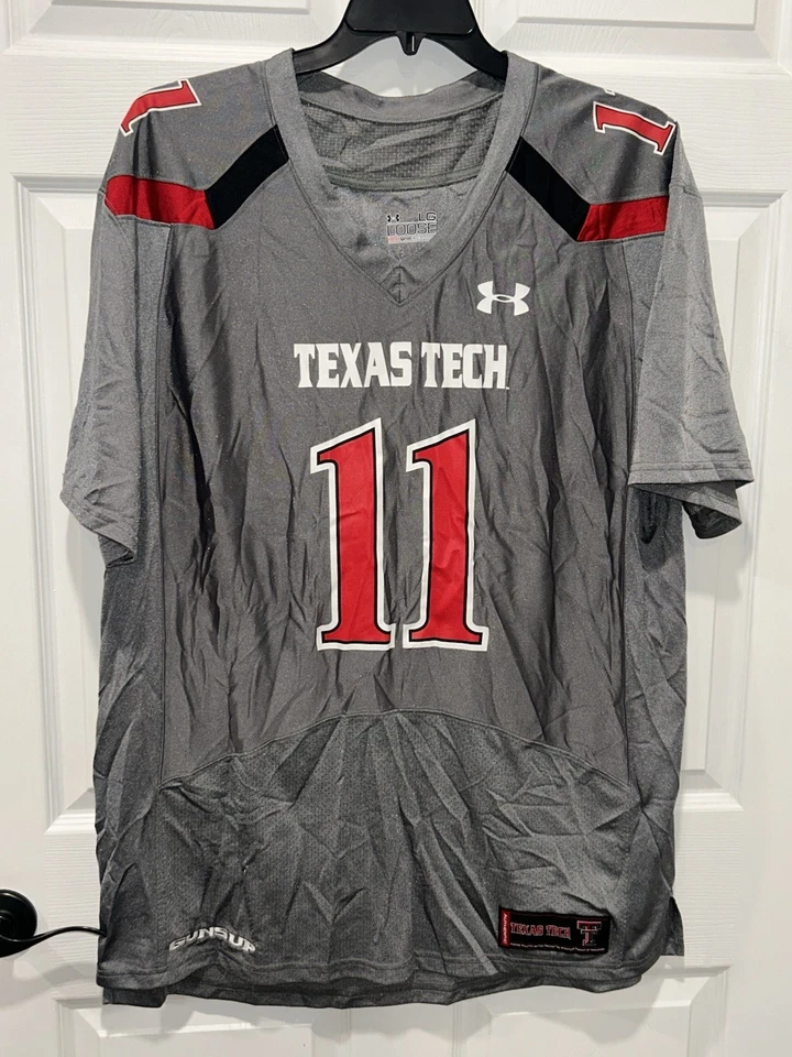TEXAS TECH RED RAIDERS #11 Authentic Football Jersey Gray Under Armour Large - Image 1 of 4