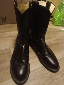 Justin Black Justin Leather Western Cowboy Boots Mens Size 11.5 D - Picture 1 of 13