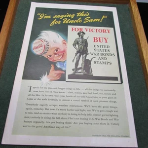 1943 National Geographic Coca Cola "War Bonds" Advertisement - Picture 1 of 2