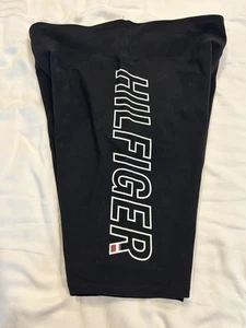 Tommy Hilfiger Sport Bike Gym Shorts Size Large Black High Rise Stretchy - Picture 1 of 6
