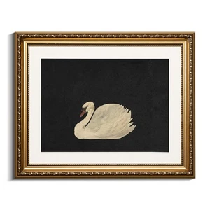 Gold Framed Wall Art Canvas Print Home Decor Swan Wall Decorations Grace Swan... - Picture 1 of 7