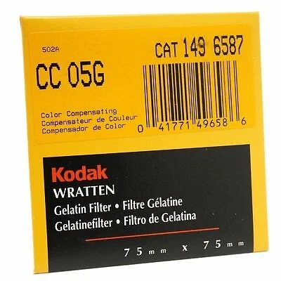 Kodak CC 05G Color Compensating Wratten Gelatin Filter 75mm x 75mm - Image 1 of 3