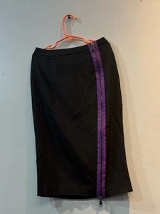 Bleistiftrock Größe 2 H&M schwarz lila gestreift und Reißverschluss - Bild 1 von 8